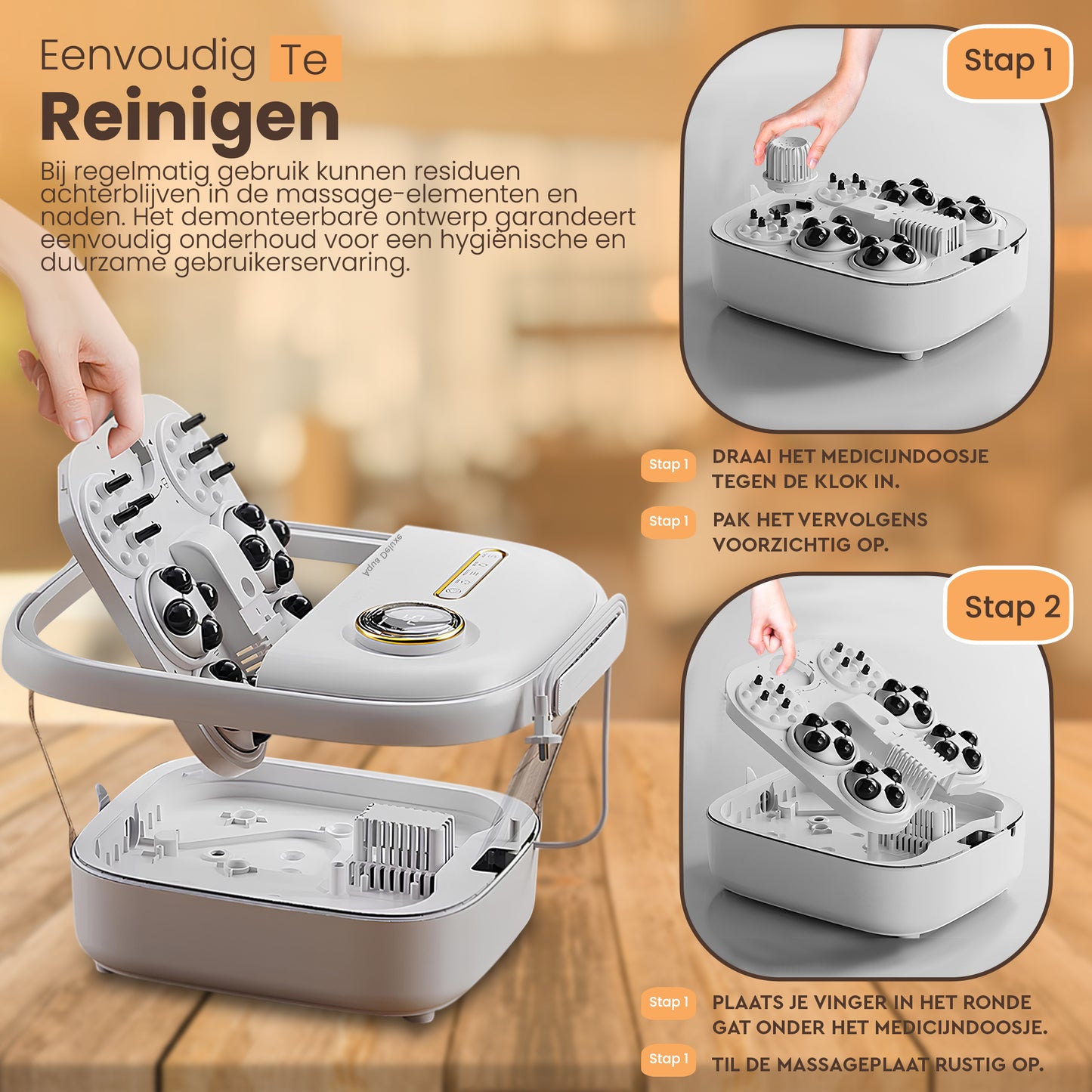 Aqua Deluxe® Automatische Voetenbad Massage - Voetmassage Apparaat - Voetenbaden Met Massage - Inklapbaar - Verwarming tot 48°C - zwart