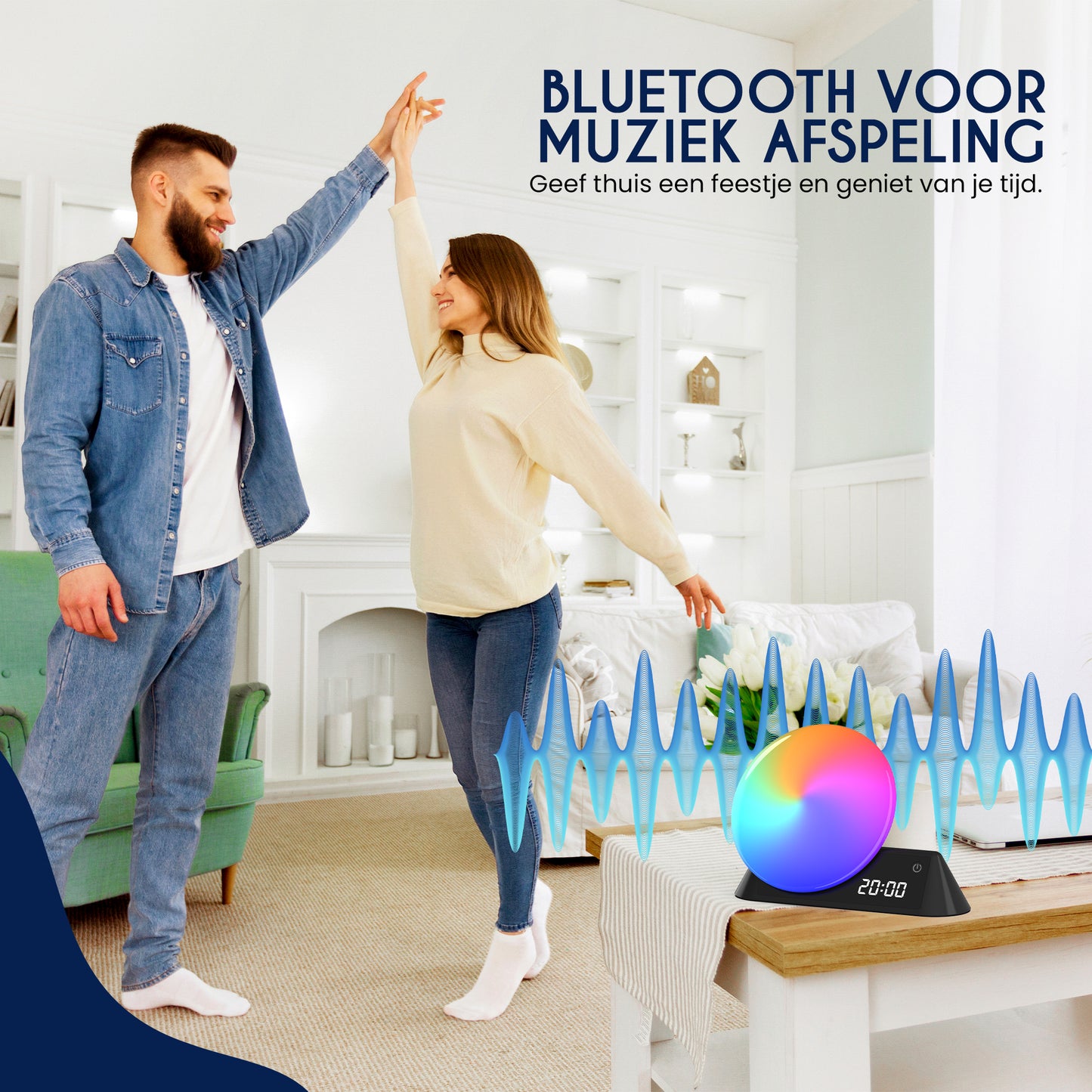 DreamSoothe® - Wake up Light - Lichtwekker - Digitale wekker met 15 slaap geluiden - met app- Bluetooth - Timer & Wekker- zwart