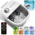 Aqua Deluxe® Automatische Voetenbad Massage - Voetmassage Apparaat - Voetenbaden Met Massage - Inklapbaar - Verwarming tot 48°C - zwart