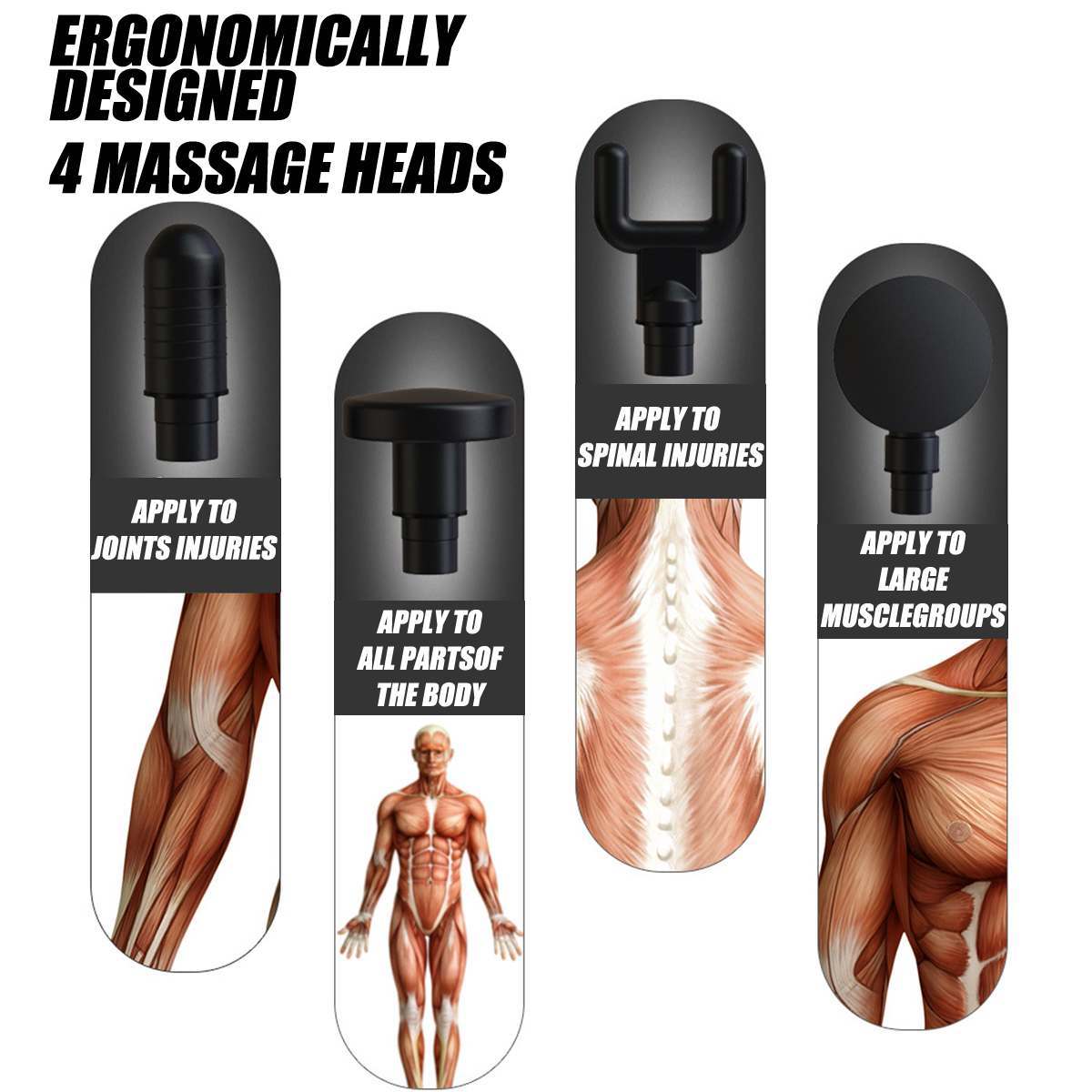 Massage Gun Professioneel PRO - Massage Pistool Inclusief Koffer en6 Opzetstukken - Krachtig en Draadloos