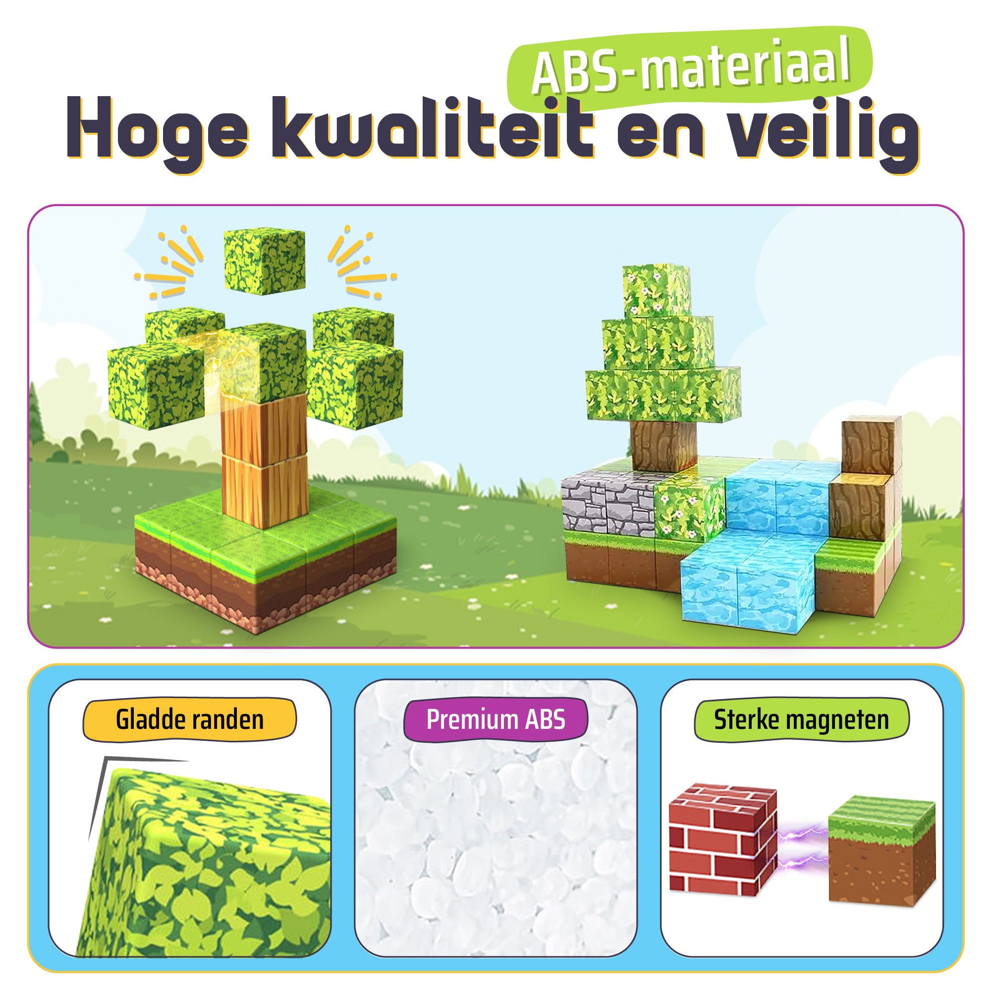 Magic Toy® - Magnetische blokken - 100 bouwstenen - Educatief Bouwspeelgoed voor Kinderen - montessori speelgoed - magneten speelgoed