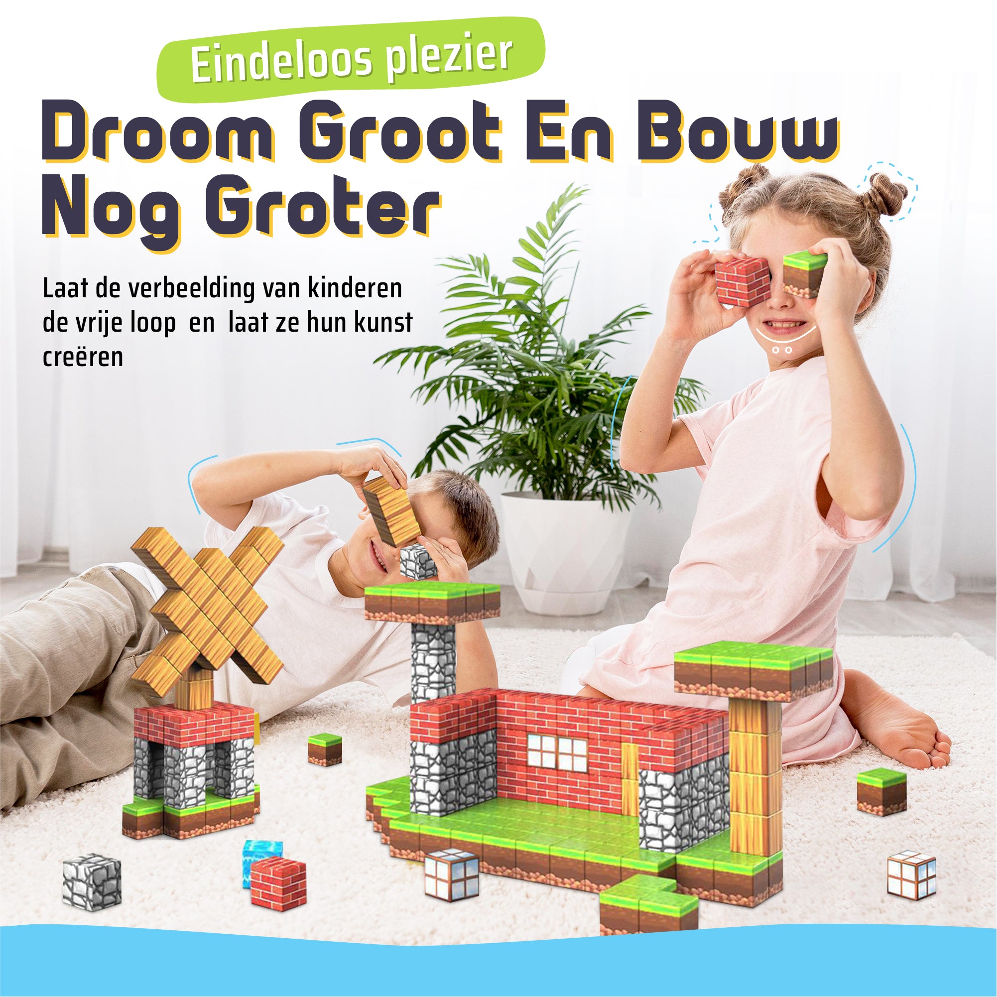 Magic Toy® - Magnetische blokken - 100 bouwstenen - Educatief Bouwspeelgoed voor Kinderen - montessori speelgoed - magneten speelgoed