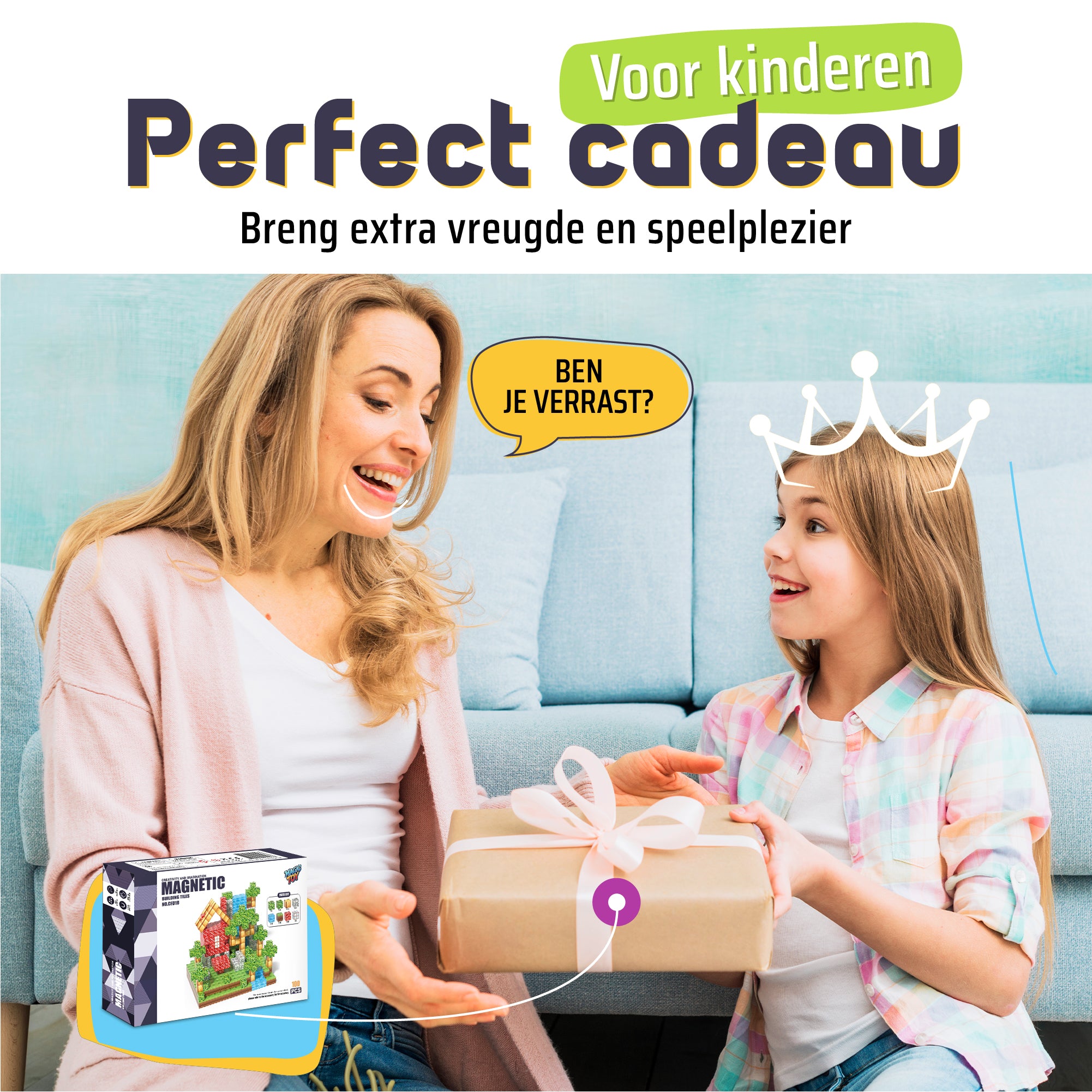 Magic Toy® - Magnetische blokken - 100 bouwstenen - Educatief Bouwspeelgoed voor Kinderen - montessori speelgoed - magneten speelgoed