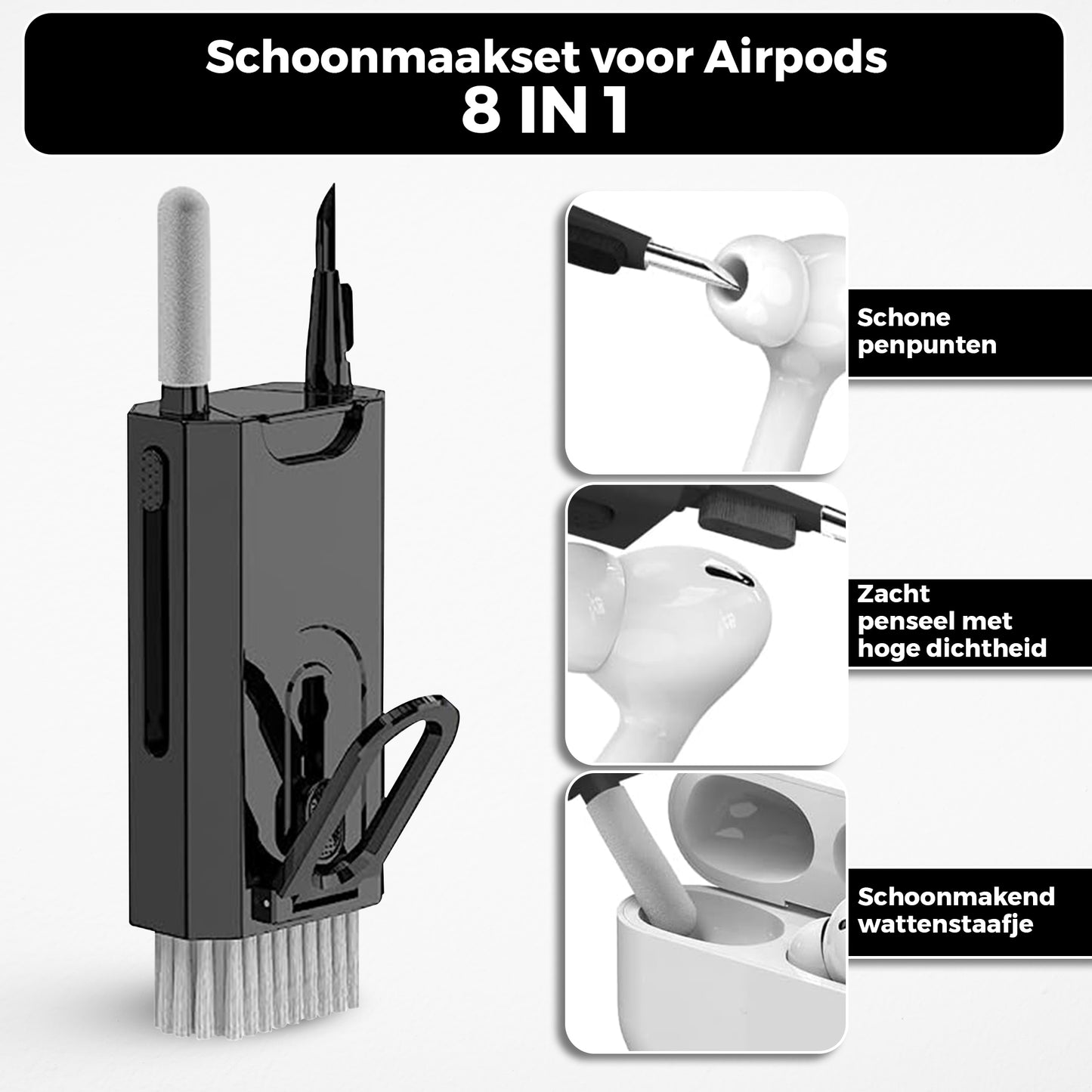 Tandora 8-in-1 Cleaning Pen - Stofreiniger Schoonmaakset